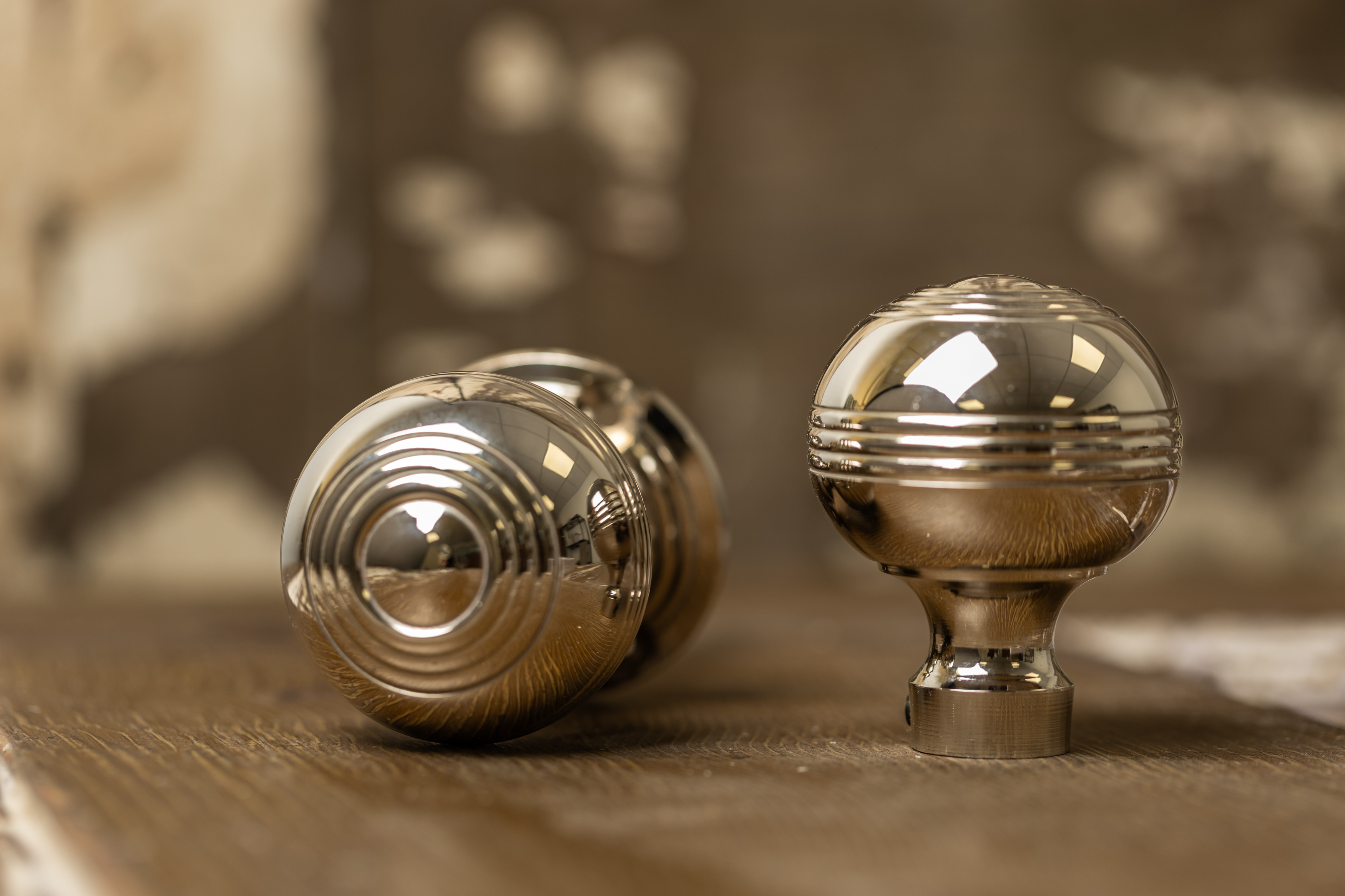 Georgian Door Knobs - Nickel Reeded